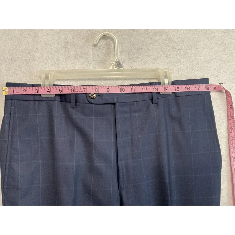 Angelos‎ Suit Men 42 Blue Wool Plaid 2 Piece Pants 37x31 Super 150s Canada